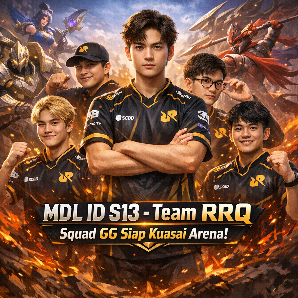 MDL ID S13 – Team RRQ: Squad GG Siap Kuasai Arena! Illustration of MDL ID S13 - Team RRQ: Squad GG Siap Kuasai Arena!